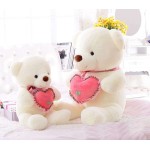 3 Feet White Teddy Bear holding I Miss You Heart